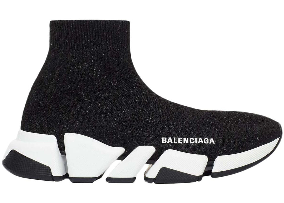 Balenciaga Speed 2.0 Black White Shiny Womens