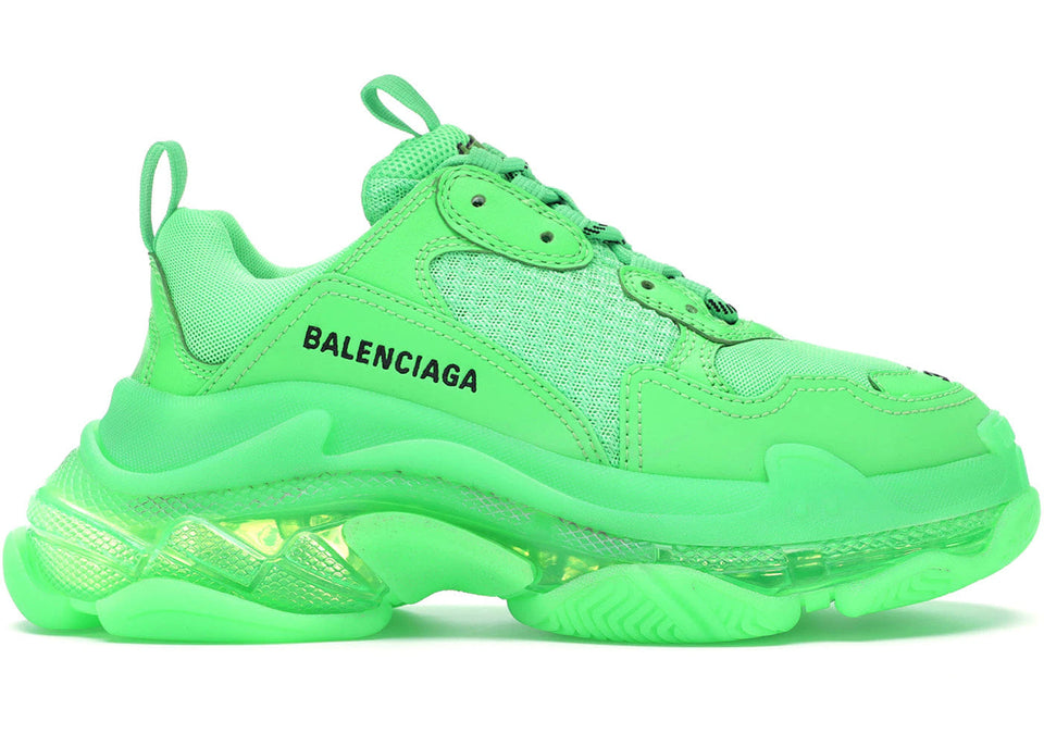 Balenciaga Triple S Neon Green Clear Sole Womens