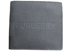 Burberry Embossed Leather Bifold Wallet Grey