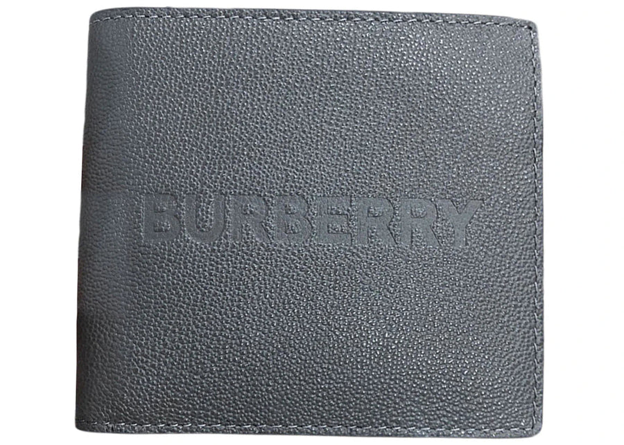 Burberry Embossed Leather Bifold Wallet Grey