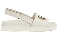 Gucci Interlocking G Sandal Gg White Womens