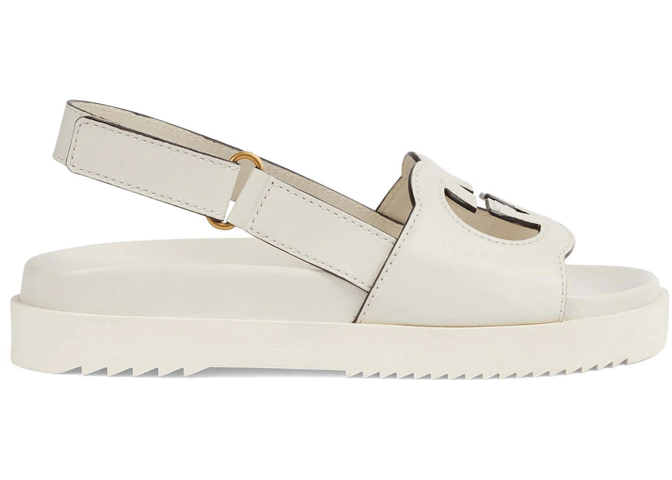 Gucci Interlocking G Sandal Gg White Womens