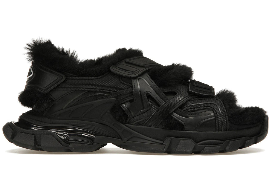 Balenciaga Track Sandal Fake Fur Black