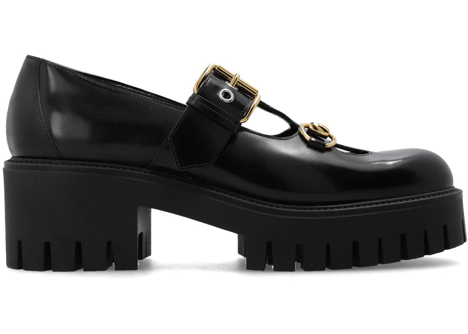 Gucci Horsebit Leather Loafers Black Womens