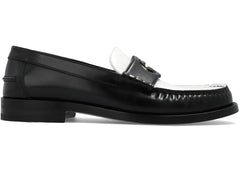 Gucci Interlocking G Loafers Black White Womens