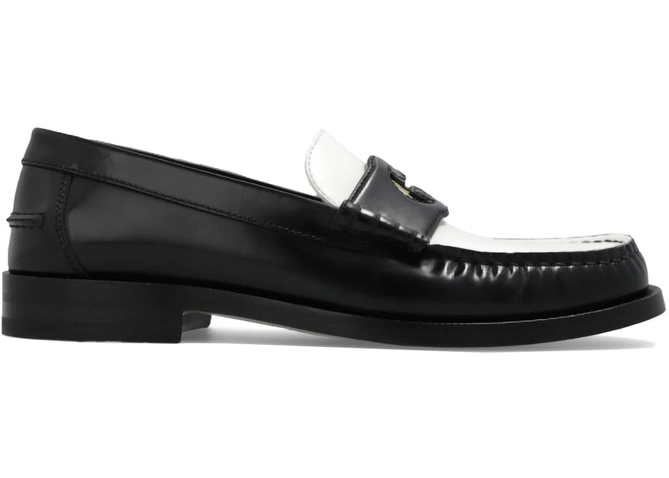 Gucci Interlocking G Loafers Black White Womens