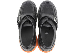Gucci Lace Up Shoe Buckle Black Orange