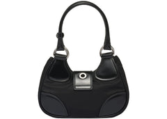 Prada Moon Re-Nylon And Leather Bag Black