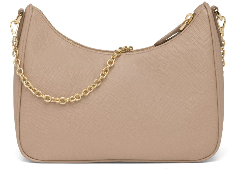 Prada Re-Edition 2005 Saffiano Leather Bag Cameo Beige