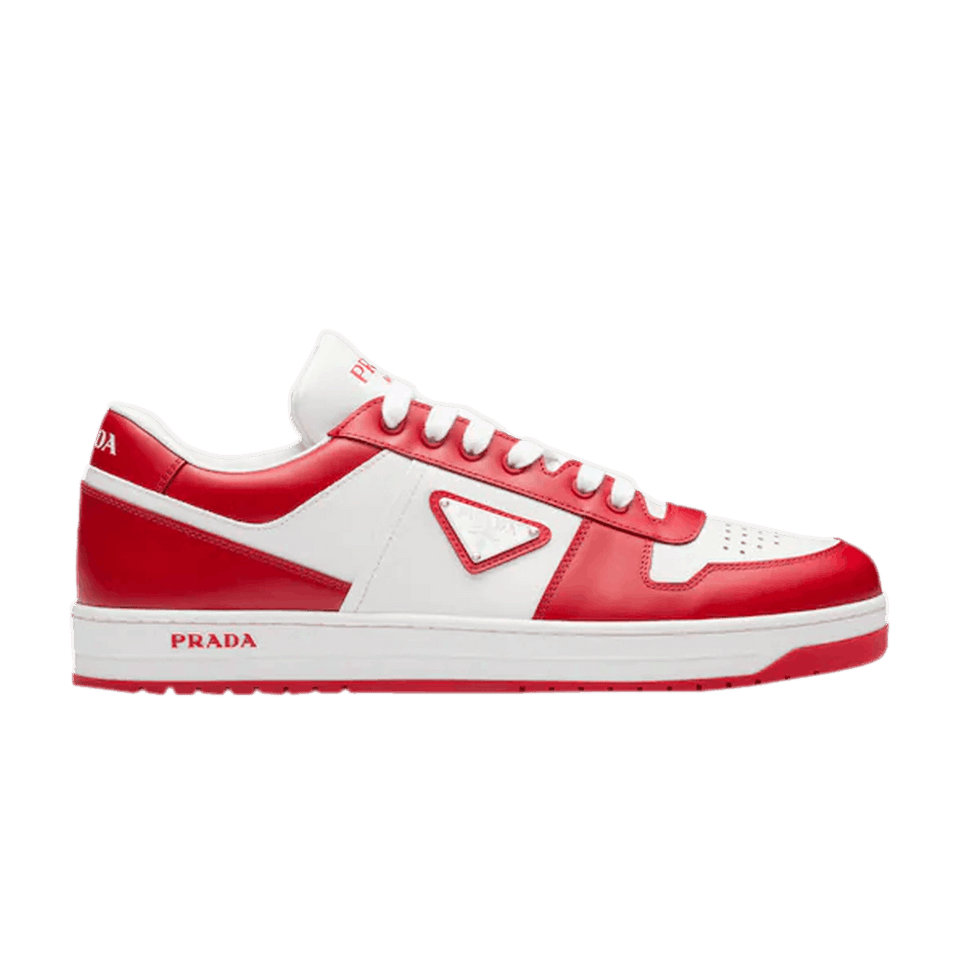 Prada Downtown Leather White Lacquer Red