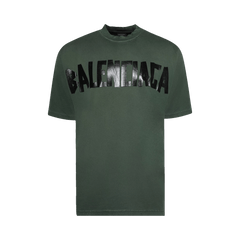 Balenciaga Tape Logo T-Shirt Dark Green