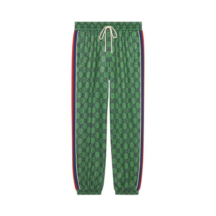 Gucci GG Jersey Jogging Pant With Web Green/Dark Blue