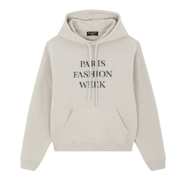 Balenciaga Paris Fashion Week Cropped Hoodie Cement Grey/Black