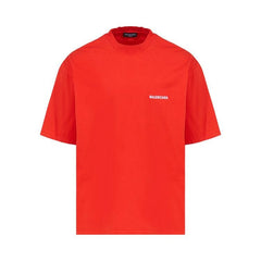 Balenciaga Back Logo Regular Fit Vintage T-Shirt Bright Red/White