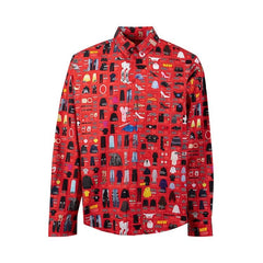Balenciaga Long-Sleeve Large Fit Shirt Red