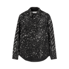 Off-White Diag Paint Denim Shirt Black/White