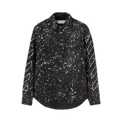 Off-White Diag Paint Denim Shirt Black/White