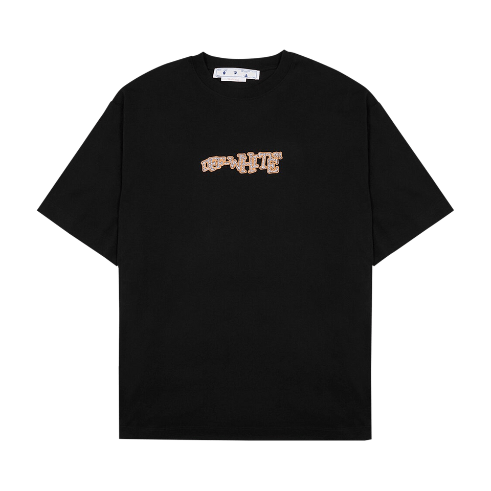 Off-White Glitz Carlos Over Skate Shorts-Sleeve T-Shirt Black/Silver