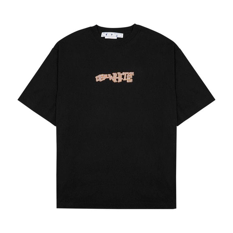 Off-White Glitz Carlos Over Skate Shorts-Sleeve T-Shirt Black/Silver