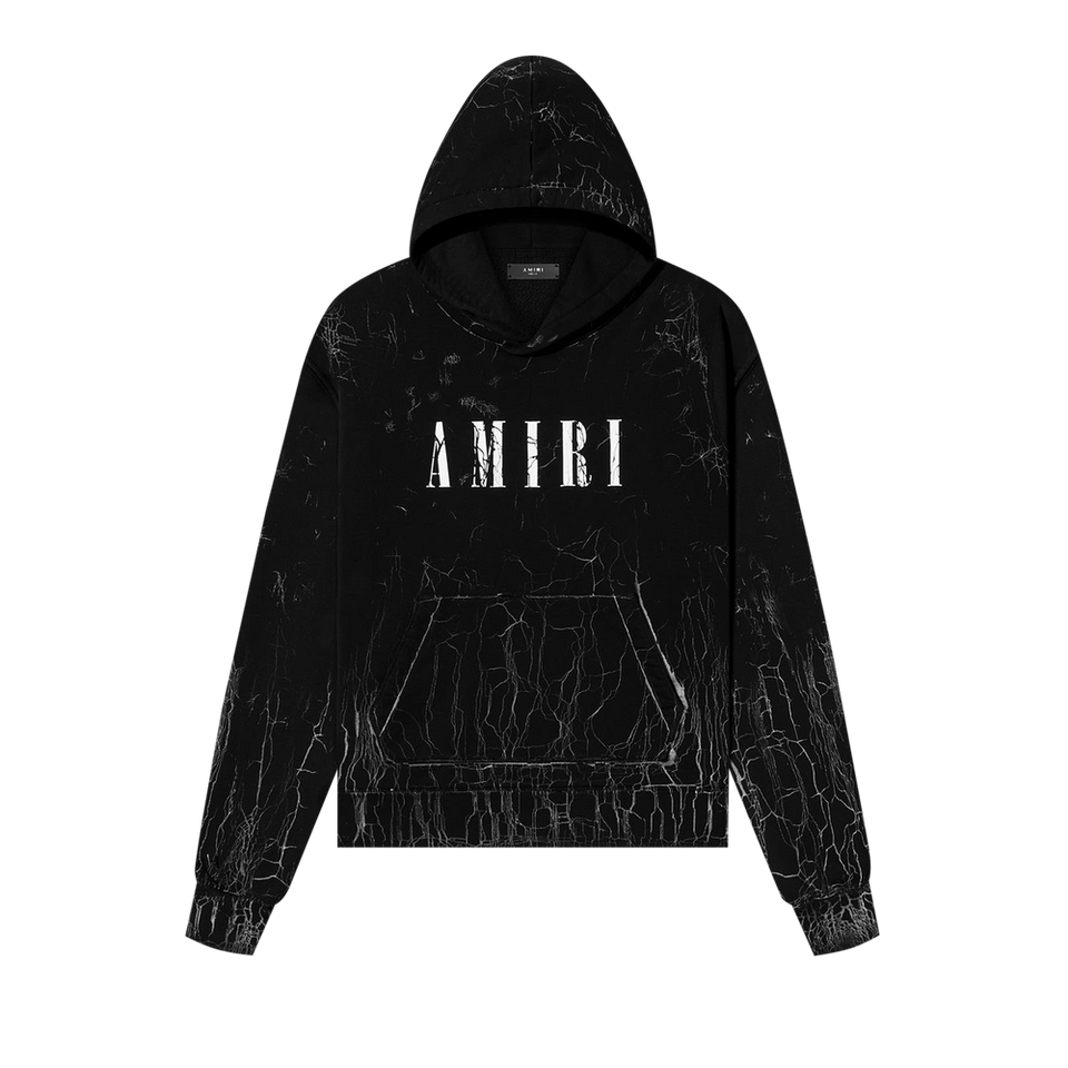 Amiri Cracked Dye Core Logo Hoodie Black