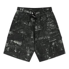 Amiri Army Stencil Cargo Shorts Black