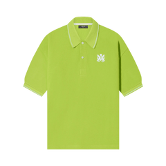 Amiri Solid Shorts-Sleeve Polo Lime
