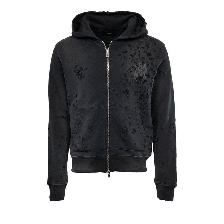 Amiri Logo Shotgun Zip Hoodie Faded Black