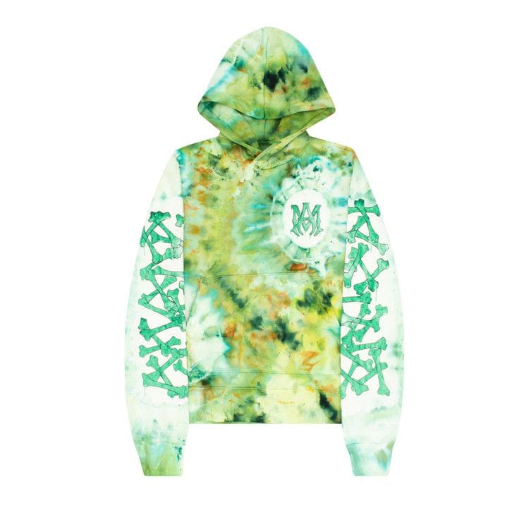Amiri Tie Dye Bones Hoodie Green
