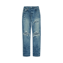 Amiri Pleated Denim Straight MX1 Jean Honeycomb Indigo