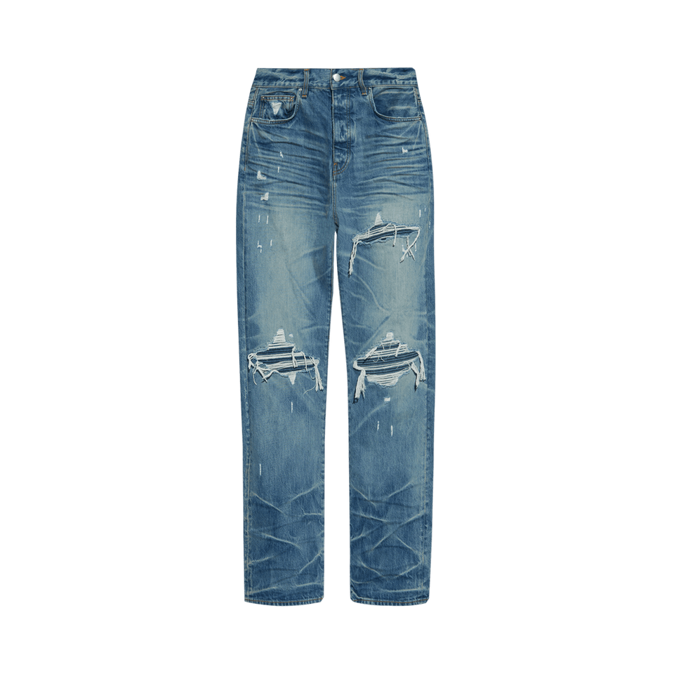 Amiri Pleated Denim Straight MX1 Jean Honeycomb Indigo