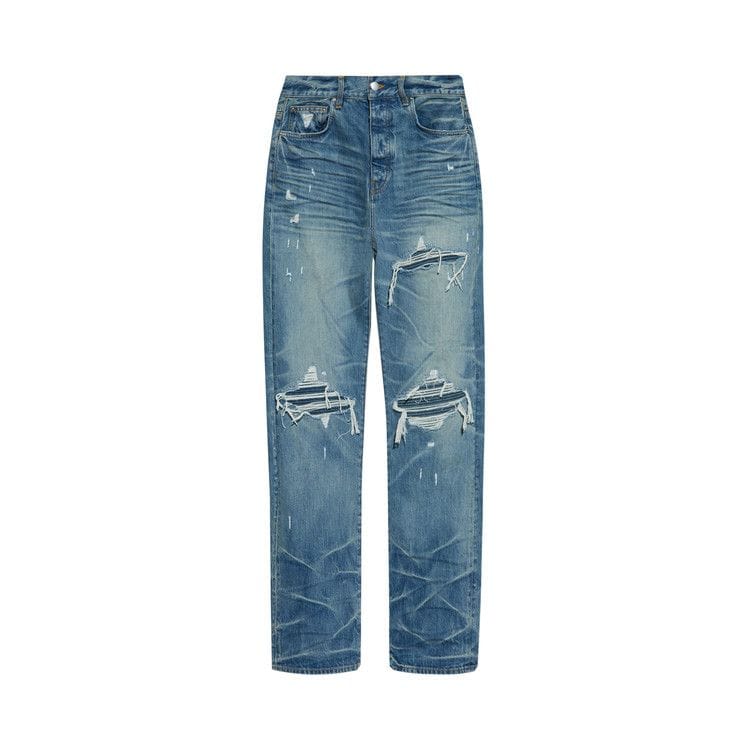 Amiri Pleated Denim Straight MX1 Jean Honeycomb Indigo