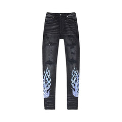 Amiri Bandana Flame Jean Aged Black Blue