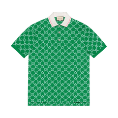Gucci Stretch Cotton Polo Green/Blue