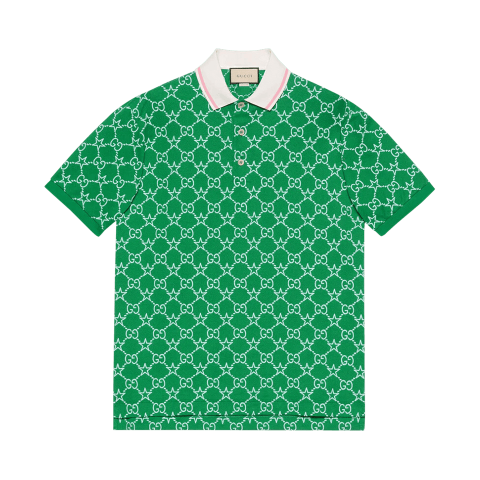 Gucci Stretch Cotton Polo Green/Blue
