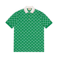 Gucci Stretch Cotton Polo Green/Blue