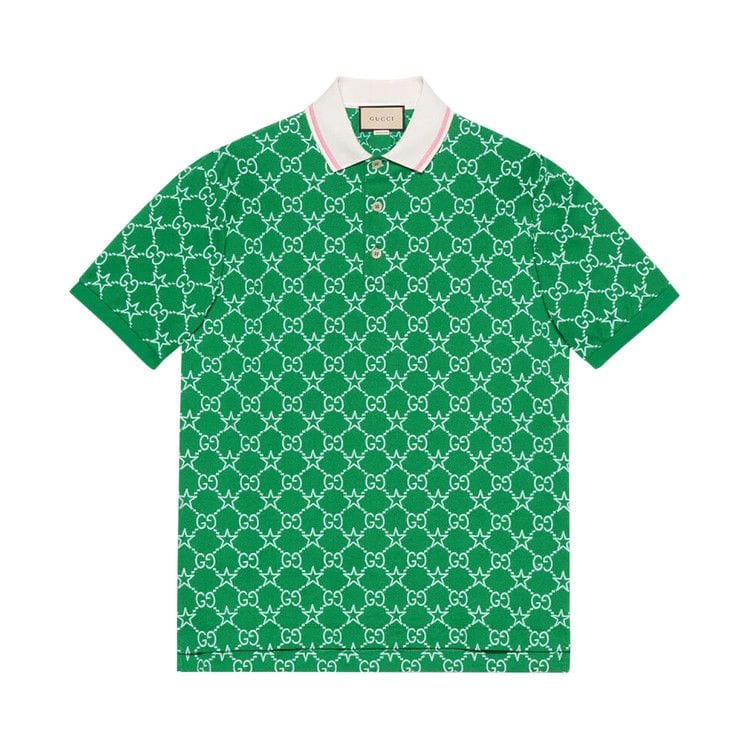 Gucci Stretch Cotton Polo Green/Blue