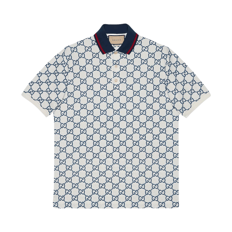 Gucci GG Stretch Polo White/Blue