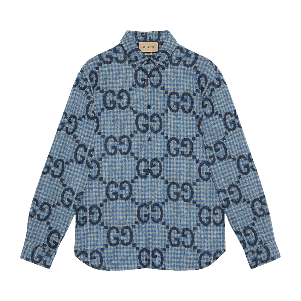 Gucci Check Shirt Azure/Blue