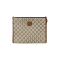 Gucci Beauty Case With Interlocking G Beige/Ebony/Brown Sugar