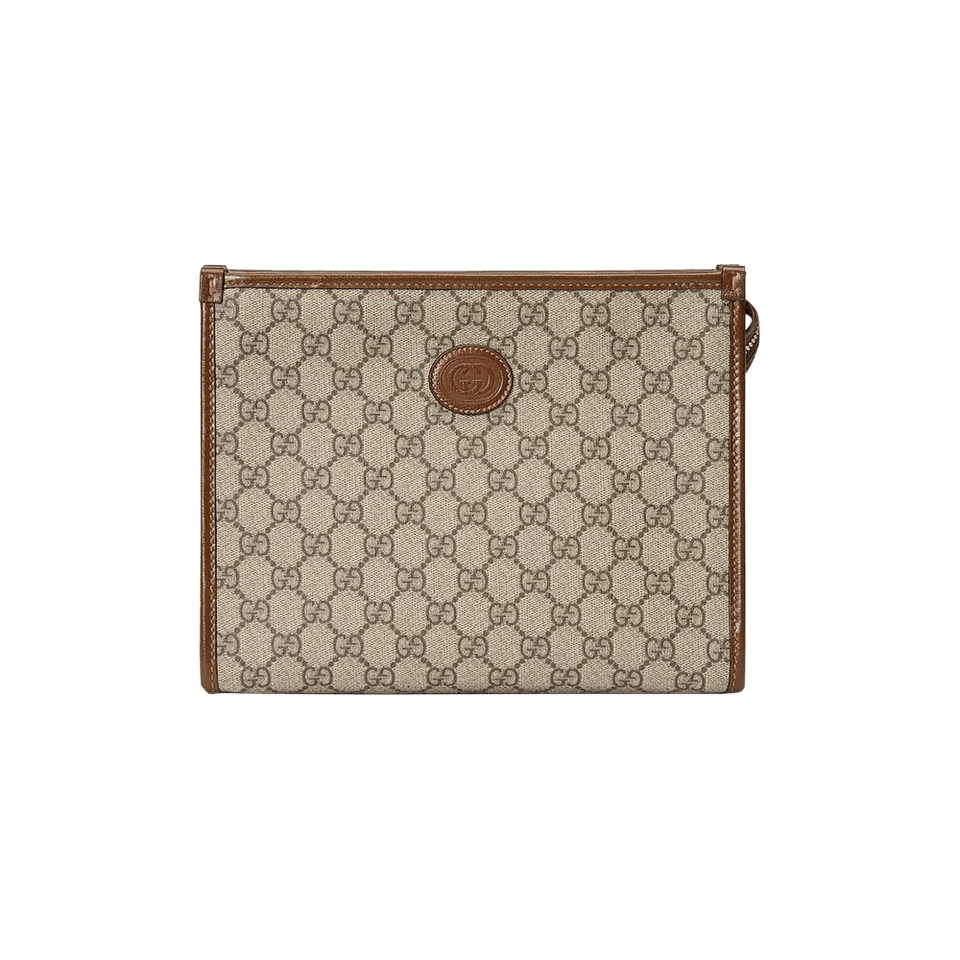Gucci Beauty Case With Interlocking G Beige/Ebony/Brown Sugar