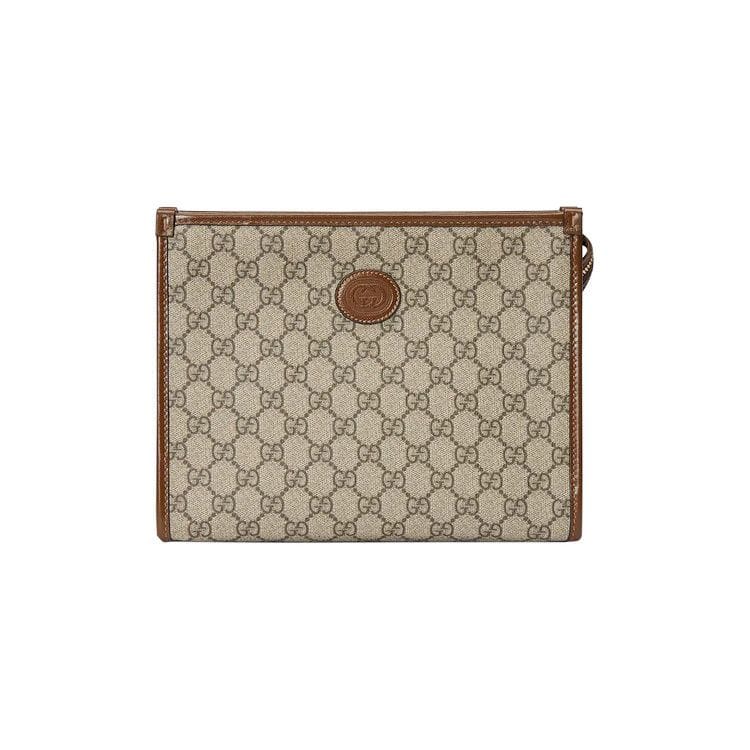 Gucci Beauty Case With Interlocking G Beige/Ebony/Brown Sugar