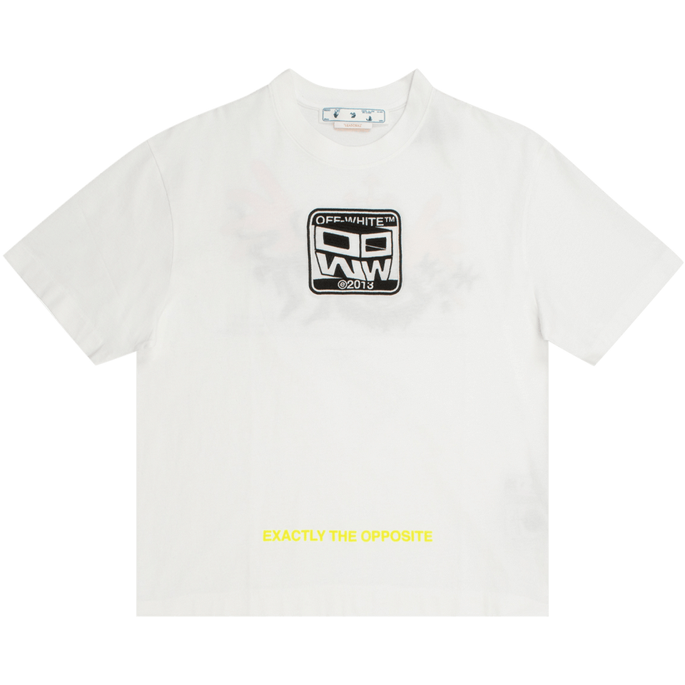 Off-White Wizard Eye Over Skate Shorts-Sleeve T-Shirt White/Black