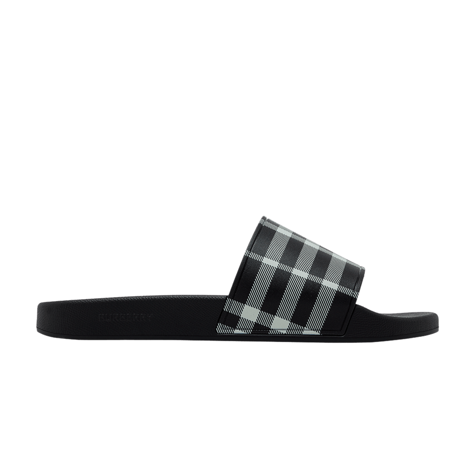 Burberry Check Slides Black Calico