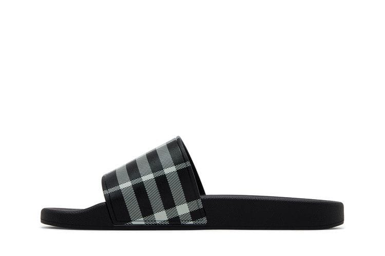 Burberry Check Slides Black Calico