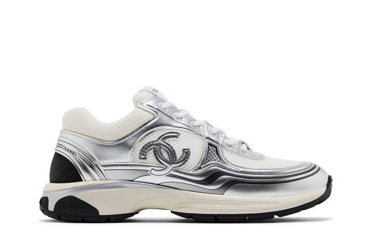 Chanel CC Logo Sneaker White Silver
