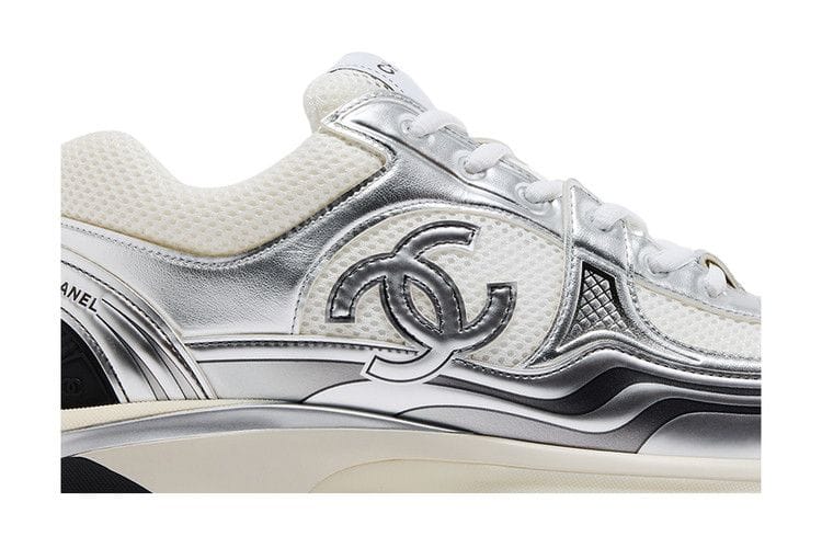 Chanel CC Logo Sneaker White Silver