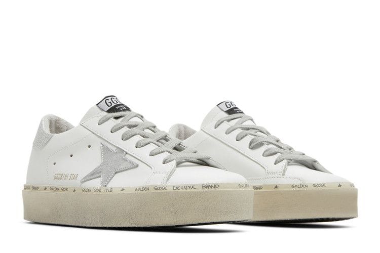Golden Goose Hi Star White Silver Womens