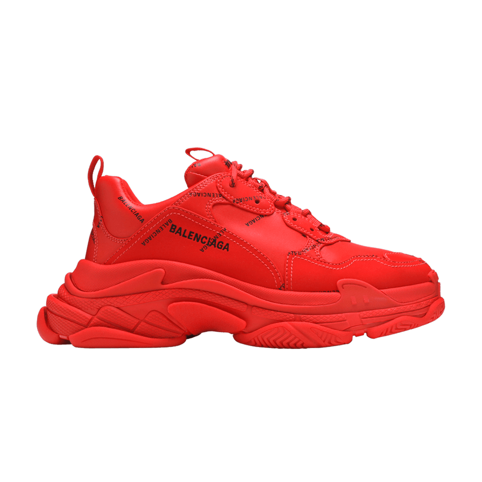Balenciaga Triple S Allover Logo Red