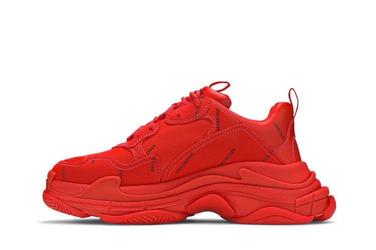 Balenciaga Triple S Allover Logo Red