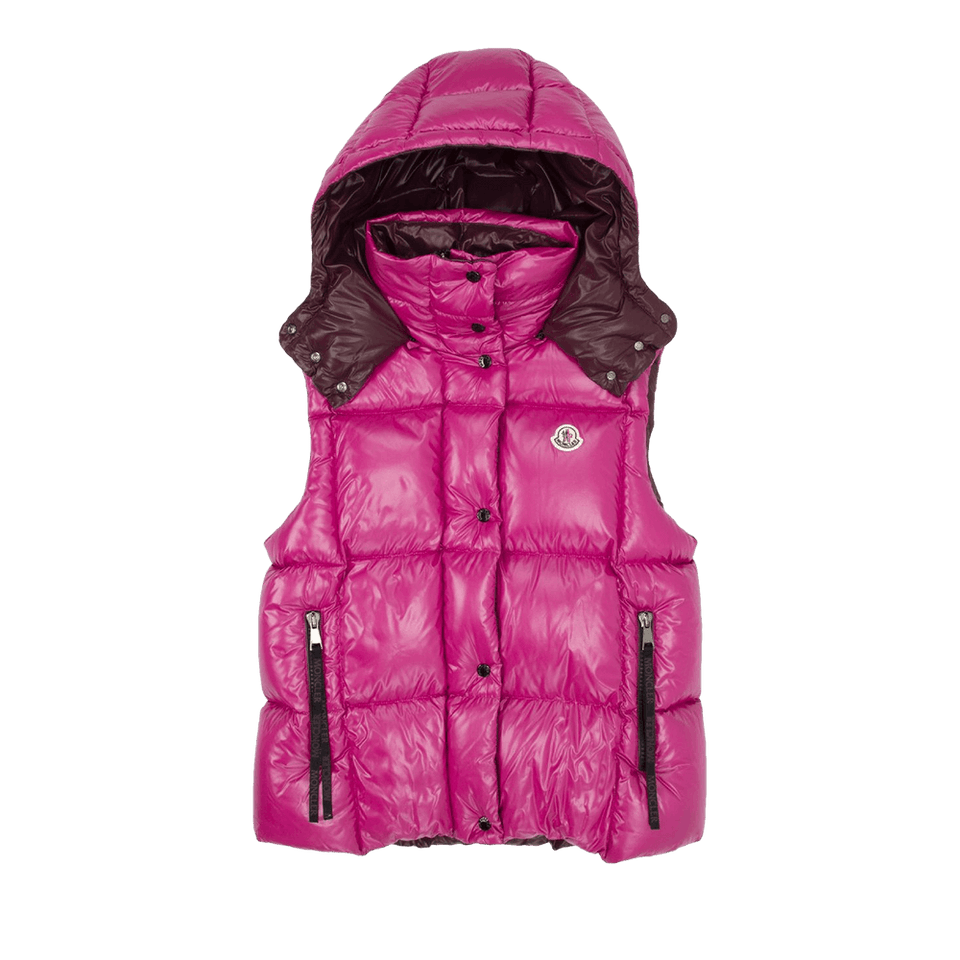 Moncler Luzule Oversized Puffer Vest Fuchsia/Berry